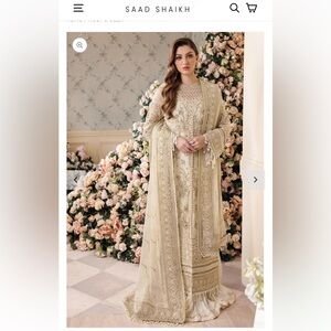 Pakistani Saad Shaikh embroidered shirt and dopatta